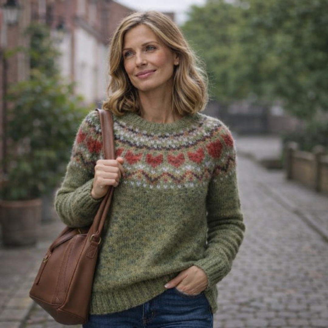 Isla – Warm jumper with a classic woven pattern