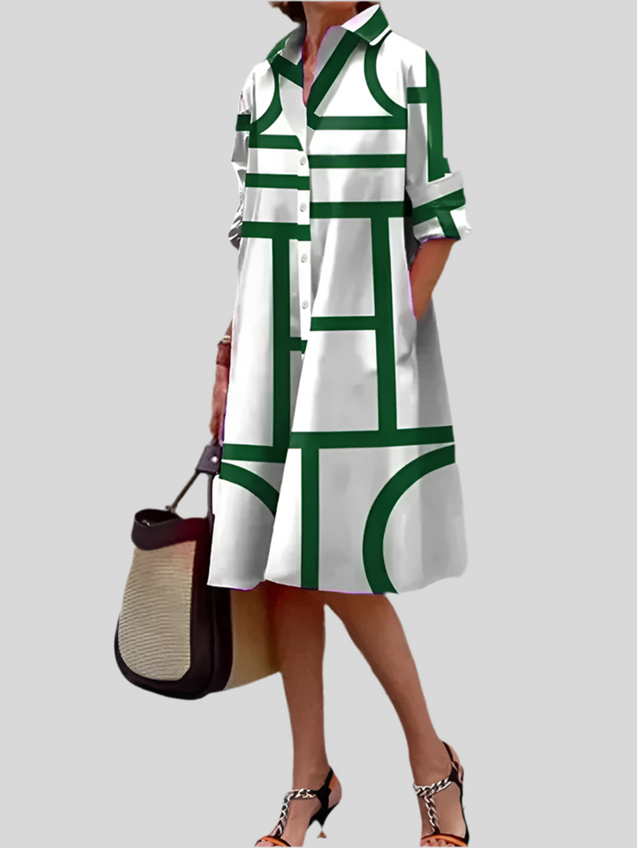 Helen | Geometric Midi Dress