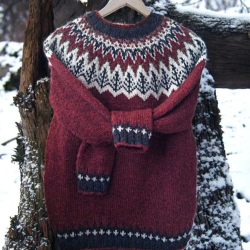 Isla – Warm jumper with a classic woven pattern