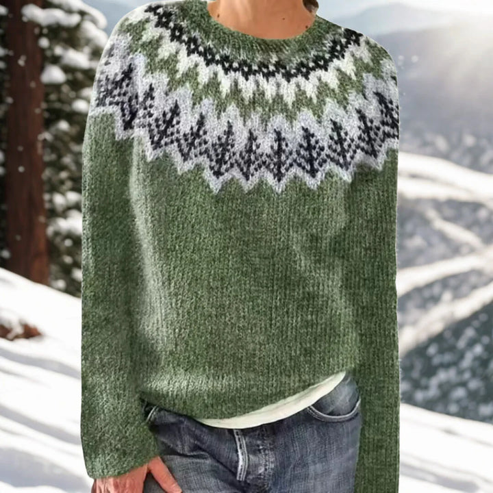 Isla – Warm jumper with a classic woven pattern