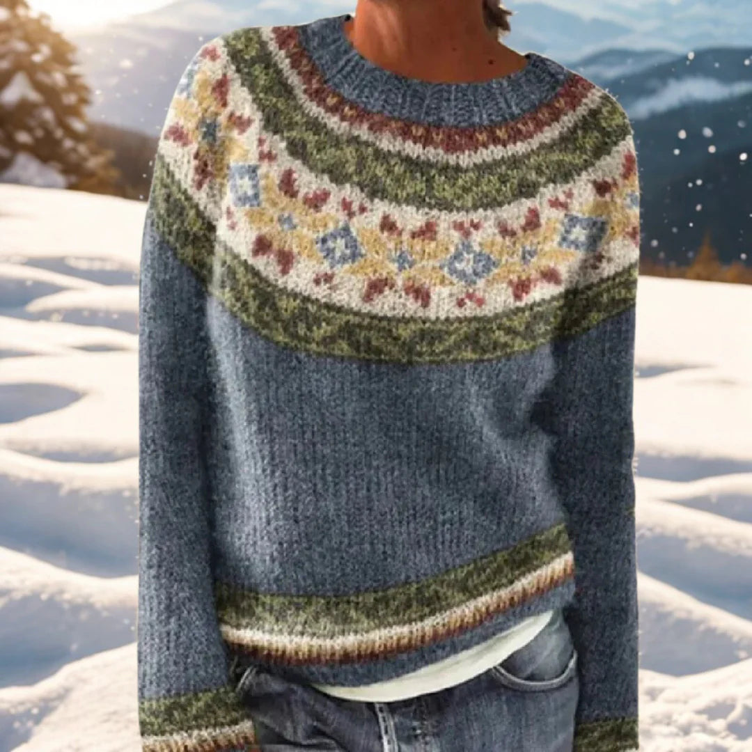 Isla – Warm jumper with a classic woven pattern