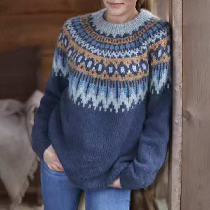 Isla – Warm jumper with a classic woven pattern
